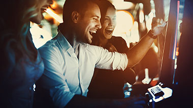 Young friends hitting a jackpot at Argosy Casino Alton.